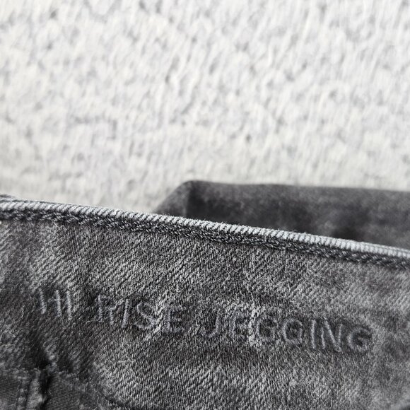 American Eagle Shorts Womens 4 Black High Rise Cut Offs Stretch Distressed Denim - Picture 7 of 16